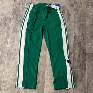 Adidas Womenās Emerald Green Joggers with White Stripes